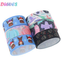 DUWES 50yards halloween christmas skull Printed Grosgrain Ribbon Accessory Hairbow Headwear Decoration DIY Wholesale OEM D1157 2024 - buy cheap