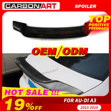 A3 car styling carbon part for aodi A3 S3 8V 2013 2014 2015-2018 A3 High Quality carbon fiber Car Rear Wing Rear Spoiler R style 2024 - buy cheap