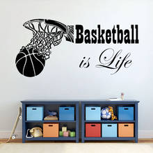 Basketball Is Life Quote Wall Decal Basketball Hoop Sports Vinyl Wall Sticker Boys Room Home Bedroom Decoration Poster X557 2024 - buy cheap