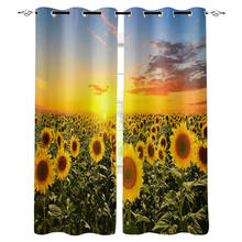 Sunflowers Bloom Garden Window Curtains Living Room Kitchen Curtains for Bedroom Left and Right Biparting Open Curtains 2024 - buy cheap