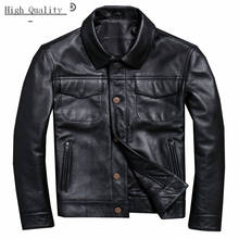 Real Leather Jacket Men Clothes 2020 Streetwear Fashion Mens Cow Leather Short Coat Slim Fit Genuine Leather Coats 15618 2024 - buy cheap