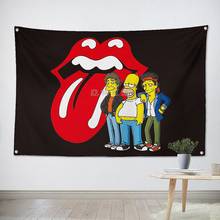 Rock and roll band pôsteres de música, arte de impressão de alta qualidade, faixa de lona com quatro buracos, bandeira de fundo de parede, decoração de casa g 2024 - compre barato