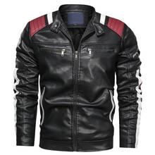 6XL Leather Jacket Men Stand Collar Thick Leather Jacket Coat Men Patchwork Fashion Biker PU Leather Jacket chaqueta cuero hombr 2024 - buy cheap