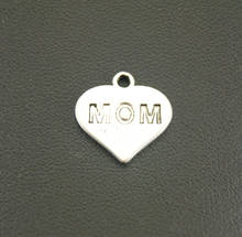 30pcs Silver Color Heart Mom Charms Pendant DIY jewelry making A610 2024 - buy cheap