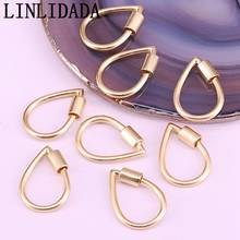 10Pcs 14*20mm Matte Gold Plated Drop Shape screw clasp charm, carabiner clasp charm,fashion necklace/bracelet jewelry component 2024 - buy cheap