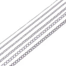 5M 1.2- 4.0mm Metal Stainless Steel Necklaces Chains Bulk Jewellery Chain Bracelets for DIY Jewelry Making Findings Accessories 2024 - buy cheap