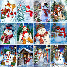 EverShine Diamond Embroidery 5D Winter Landscape Diamond Painting Full Square Snowman Cross Stitch Rhinestones Kits Wall Decor 2024 - buy cheap