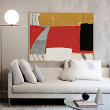 Pintura abstrata geométrica vermelha, poster moderno em tela, minimalista, arte para parede, para sala de estar, corredores, decoração para estúdio 2024 - compre barato
