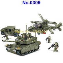 Sluban 0309 Military Series Army Heavy Tank Helicopters Air Defense Building Block Toy 2024 - buy cheap
