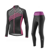 Conjunto de ropa de ciclismo para mujer, Jersey de manga larga, traje deportivo, Kit de ropa de bicicleta de carretera, uniforme, Otoño, 2021 2024 - compra barato