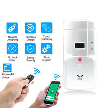 Wafu-fechadura inteligente para porta, trava invisível, sem chave, 433mhz, eletrônica, suporte para ios, android, aplicativo wi-fi, desbloqueio 2024 - compre barato