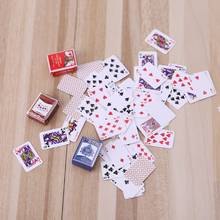 2set Cute Miniature Dollhouse 1:12 Mini Poker Playing Cards Home Decoration Toys 2024 - buy cheap