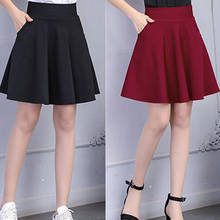 Black Shorts Skirt Women 2021 Fashion Solid Color Pocket High Waist A-line Sun School Mini Skirt Female 2024 - buy cheap
