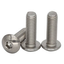 M8 M8*45/50/55/60 M8x45/50/55/60 304 316 Stainless Steel 304ss 316ss DIN7380 Mushroom Round Hex Hexagon Socket Button Head Screw 2024 - buy cheap