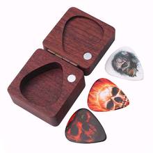 1 Set Solid Wood + Celluloid Guitar Picks Wooden Box With Skull Pattern Guitar Picks Guitar accessories 2024 - buy cheap