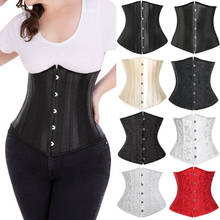 Sexy Corset Underbust Cincher Corselet Waist Trainer Gothic Bustier Women Satin Vintage Top Plus Size S-6XL Boned Body Shaper 2024 - buy cheap