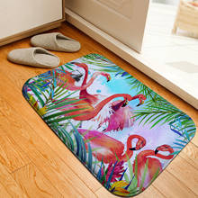 RZCortinas Pink Flamingo Outdoor Rug Modern Kitchen Carpets and Rugs Leaf Floor Mat Anti-Slip Rug for Bathroom Children's Rug 2024 - buy cheap