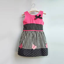 2019 new children baby striped cotton dresses Hot Girl Summer Dresses kids bow sleeveless dress 2024 - buy cheap