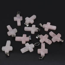 New Fashion Rose Quartzs Pendant Charms Natural Stone Pink Quartz Crystal Pendants for Jewelry Making Necklace DIY Earrings 10PC 2024 - buy cheap