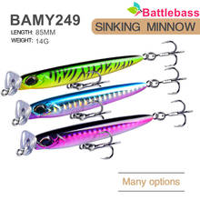 BATTLEBASS 2021 Новый Minnow 8,5 см 14 г рыболовные приманки, раковина твердая приманка Luya врезной далекий бросок плавающий морской 3D рыболовные снасти 2024 - купить недорого