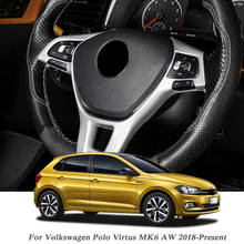 Acessório para volante automotivo, capa de lantejoulas com moldura interna para volkswagen polo virtual mk6 aw 2003-2012 2024 - compre barato