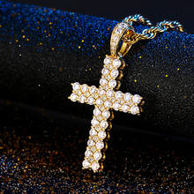 Iced Out Pendant Cross Necklaces Bling Cross Pendant Necklace For Men Hip Hop Jewelry Rapper Gold Party Gift 2024 - buy cheap