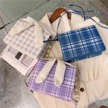 Venda quente 2021 mulheres mensageiro sacos de moda mini bolsa feminina de couro do plutônio pequeno quadrado checkered sacos de ombro bolsa 2024 - compre barato