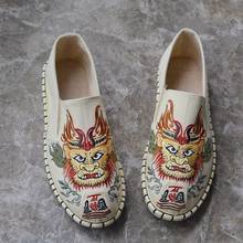 Embroidered Men's Casual Minority Cosplay Shoes Chinese Minority Traditional Vintage Flat Beijing Cloth Shoes For Sport 2024 - buy cheap