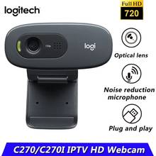 Оригинальная веб-камера logitech C270/C270i, HD 720p, 3-мегапиксельная широкоформатная камера USB2.0, веб-камера с бесплатным приводом для ПК 2024 - купить недорого