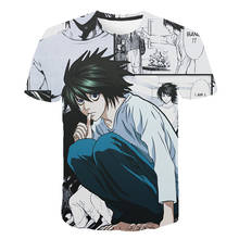 Camiseta death note 3d, camisa de manga curta para verão, estampa death note 3d, roupas fashion unissex, camisetas casuais da moda, 2021 2024 - compre barato