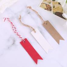 100pcs Blank Kraft Paper Gift Tags with Hemp Rope Wedding Party Favor Food Label Hang Price DIY Cards Craft 2024 - buy cheap