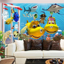 Customize Address large murals wallpaper fashion home improvement 3D window scenery 3D cartoon underwater world children's room 2024 - buy cheap