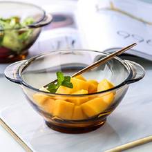 450 мл японская стеклянная миска для салата с ручкой, Детская тарелка для десерта, контейнер для фруктов, кухонные чаши, посуда для приготовления пищи 2024 - купить недорого
