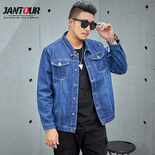 Jantour Big size 6XL 7XL 8XL Denim Jacket 2022 New Autumn Winter Classic Casual Jeans Jackets Fashion Hip Hop Male Streetwear 2024 - buy cheap