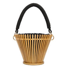 Bamboo handmade bag Beach bamboo bag round bucket portable handbags woven rattan bag 2024 - buy cheap