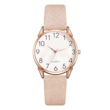 Relógio de pulso com pulseira de couro feminino, relógio fashion casual para mulheres, balança simples de quartzo 2024 - compre barato