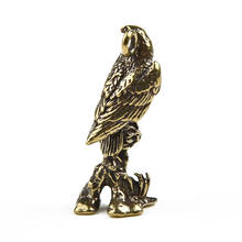 Estatua de águila de latón, adorno de pájaro, figuritas artesanales de animales artesanales tradicionales de cobre Vintage para decoración de escritorio Interior del hogar 2024 - compra barato