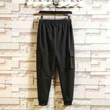 2022 Spring Autumn Black Skinny Pocket Pants Fashions Joggers Casual Sweatpants Track Men'S Sweat Trouser 2024 - buy cheap
