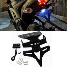 Suporte para placa de moto com luz led, suporte para placa de moto com luz led para yamaha 10x2014 p r25 5x10 2024 - compre barato