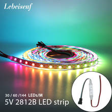 RGB pixel strip WS2812B LED strip addressable pixel tape with controller for TV back under cabinet light DC5V 1m/2m/3m/ 4m/5m 2024 - buy cheap