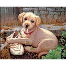 GATYZTORY-pintura por números de perro, animales, lienzo de dibujo, Kits de arte de pared pintados a mano, regalo, decoración del hogar 2024 - compra barato