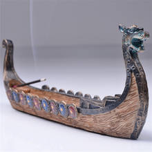 Retro Incense Burner Dragon Boat Incense Stick Holder Traditional Chinese Design Hand Carved Carving Censer Ornaments Best Gifts 2024 - buy cheap