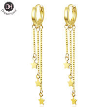 Dreamhonor Korean Fashion Simple Long Chain Tassel Star Clip Earrings Statement Charm Earrings Jewelry 2024 - buy cheap