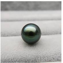 Luminous 12.2mm Round Black Green Real Tahitian Cultured Loose Pearl Undrilled 2024 - buy cheap