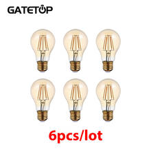 6pcs/lot Retro Edison Filament Bulb A60 6w Decor For Chrismas E27 220v Vintage Lamp 2500k Home Decoration 2024 - buy cheap