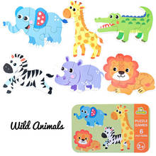 New Baby Early Educational Toys Cartoon Animal Traffic Wood Jigsaw Puzzles of The Six-in-One Toy Wooden Toys for Children Puzzle 2024 - buy cheap