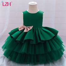 LZH 2021 Baby Girls Dress Princess Dress Sleeveless Bow Christmas Dress Fashion Wedding Flower Girl Dress Sweet Newborn Clothes 2024 - buy cheap