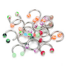 10 Pcs/Lot Random Color Stainless Steel Nose Hoop Round Ring Screw Balls Circulars Horseshoes Barbell Ring Body Piercing Jewelry 2024 - buy cheap