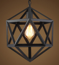 Vintage Retro Hexagon Wrought Iron Pendant Lights Fixture Industrial Loft American Hanging Lamp Bar Kitchen Room Light Home Deco 2024 - buy cheap