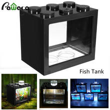 USB Mini Aquarium Betta Fish Tank With LED Lamp Light Fighting Cylinder Small Reptile Pet Box Landscape Seawe for Home Office 2024 - buy cheap